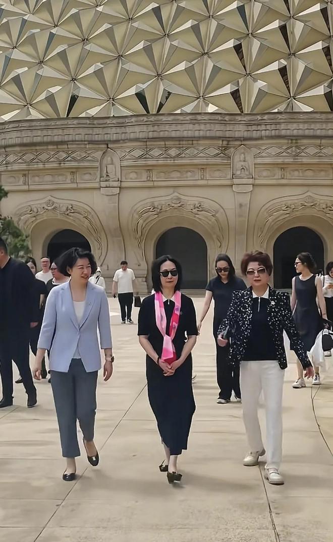 熊猫体育：何超琼来南京牛首山居C位旁边有女精英陪伴但被身后游人无视(图2)
